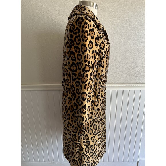 Vintage Women's Leopard Cheetah Print Plush Medium Length Over Coat Size Medium - Picture 3 of 16